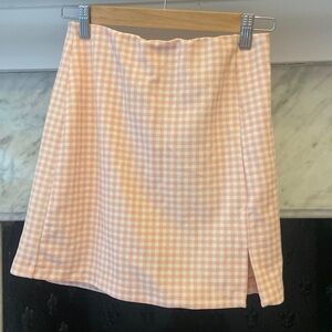 H&M pink and white checkered skirt. Size small